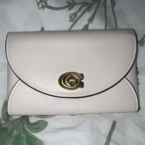 Coach “C” Turlock Mini Card Holder Wallet in Chalk